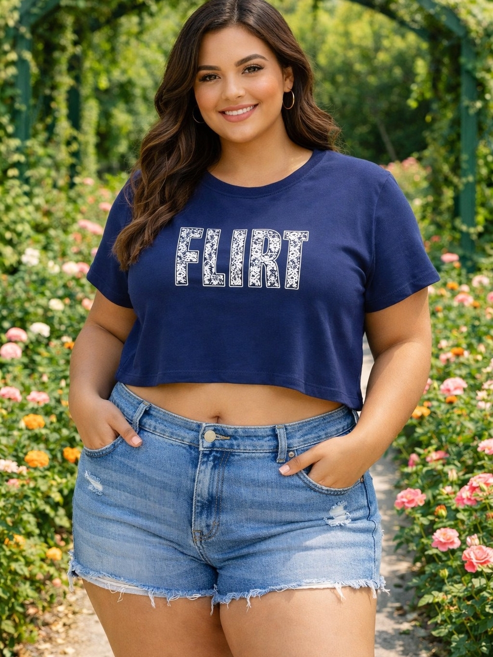 torrid Navy FLIRT Cropped Tee. Multiple Sizes - NWT
